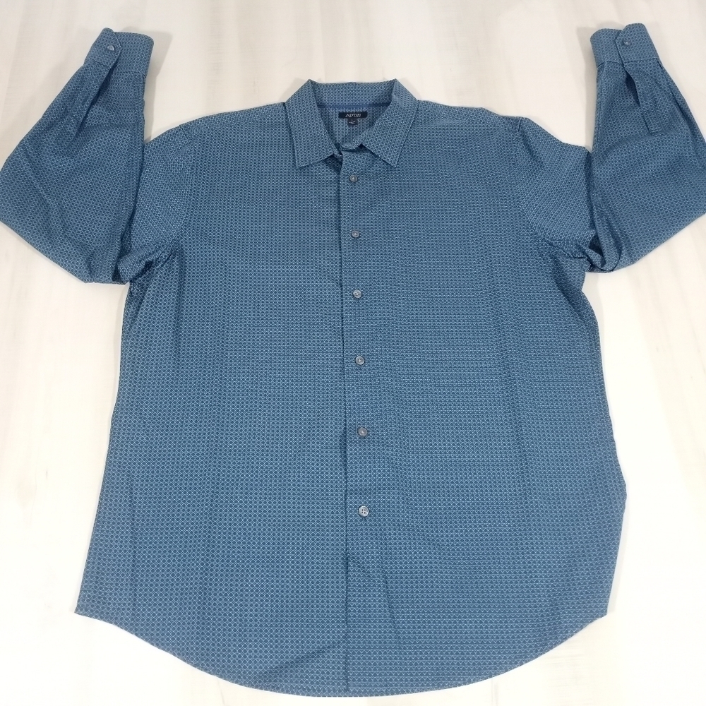 Men's Apt. 9 Wrinkle-Resistant 100% Cotton Dress Shirt Size Large